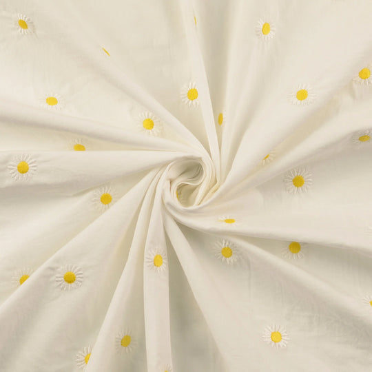 Cotton Embroidery - Yellow Flowers