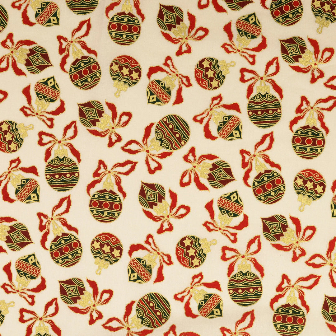 Baumwolle - Weihnachtskugel Creme