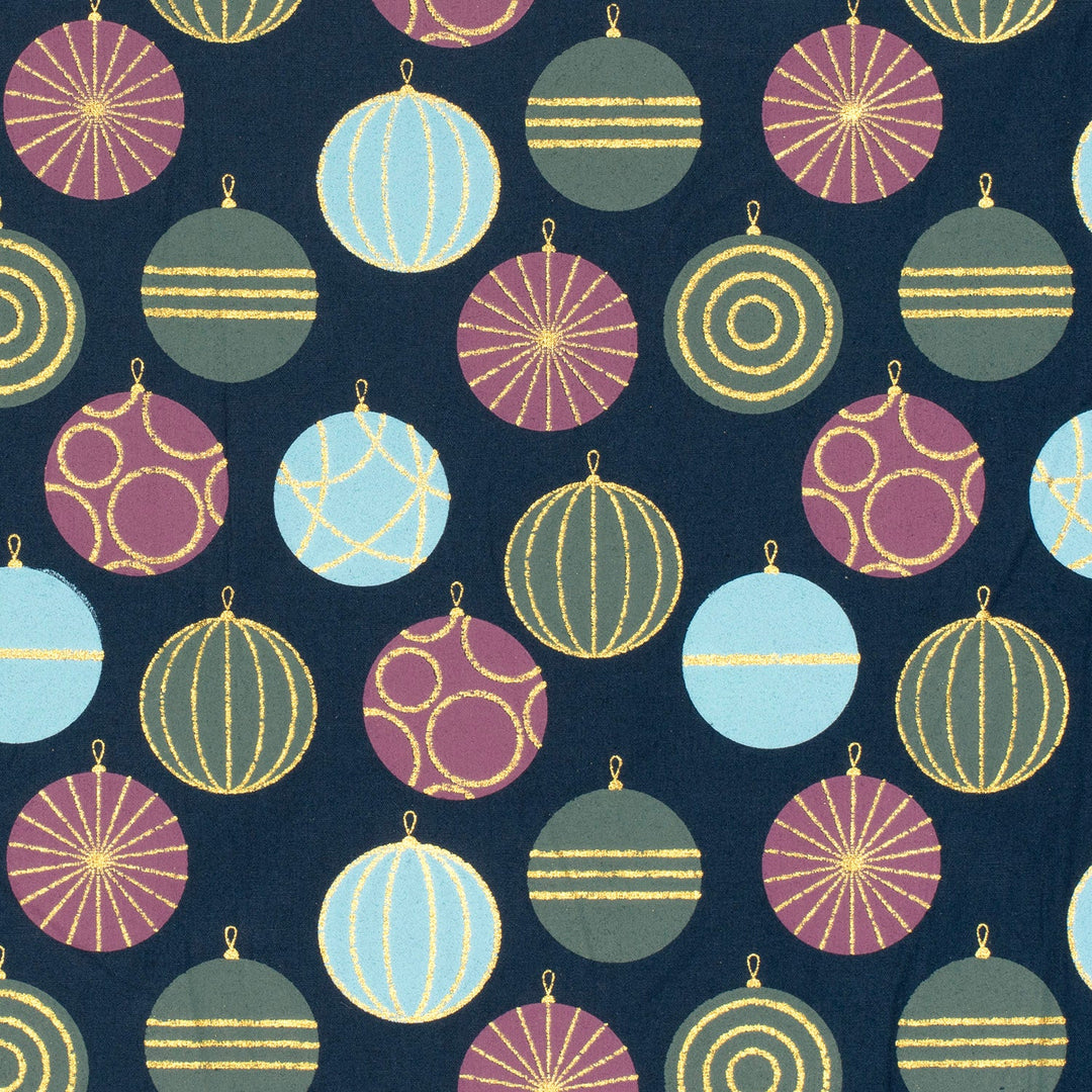 Baumwolle - Weihnachtskugel Blau